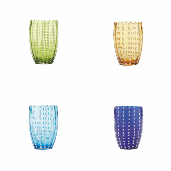 Handblown Perle Glasses (Various Colours) - The Jungle Emporium