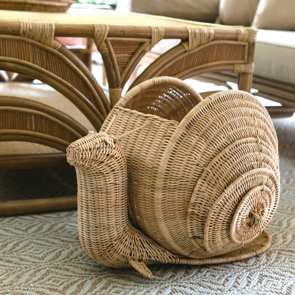 Cécile the Snail Rattan basket - The Jungle Emporium