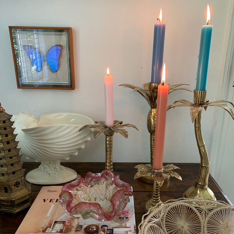 Leaning Brass Palm Tree Candleholder - The Jungle Emporium