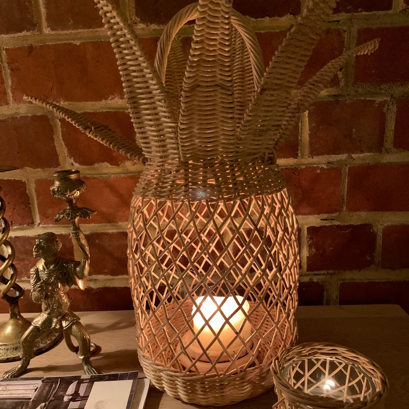 Rattan Wicker Pineapple Hurricane - The Jungle Emporium