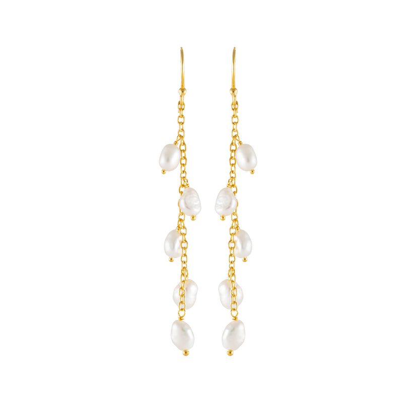 Baroque pearl dangle earrings
