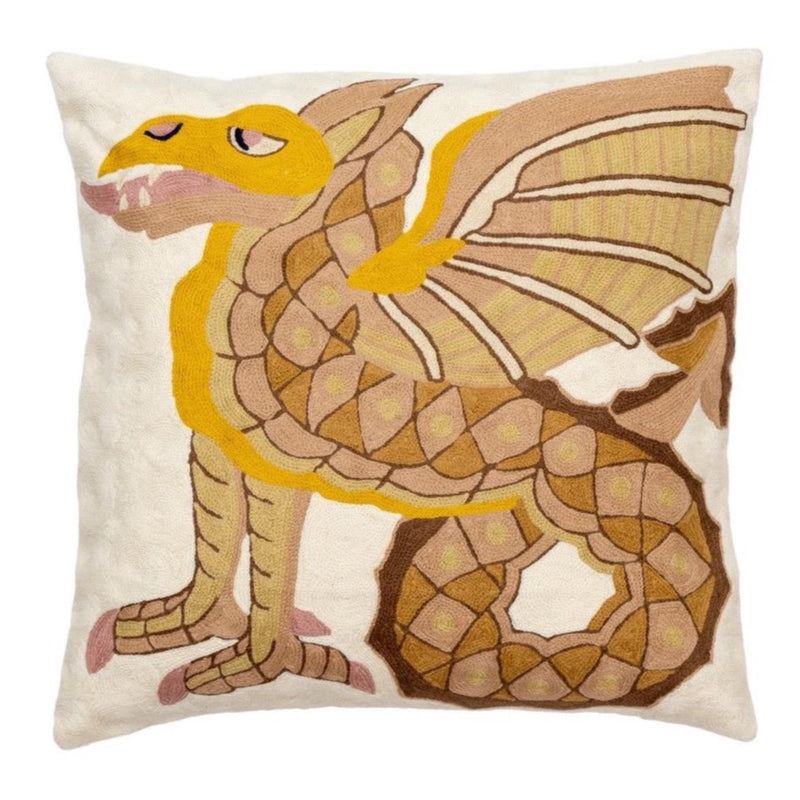 Dragon Cushion Cover ~ White