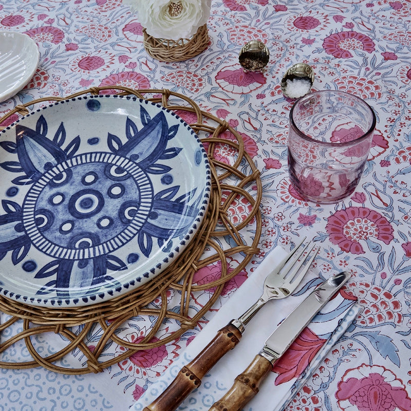 Block Print Tablecloth & Napkin Set ~ The Sujan - The Jungle Emporium