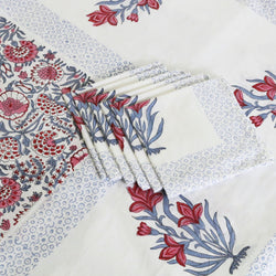 Block Print Tablecloth & Napkin Set ~ The Sujan